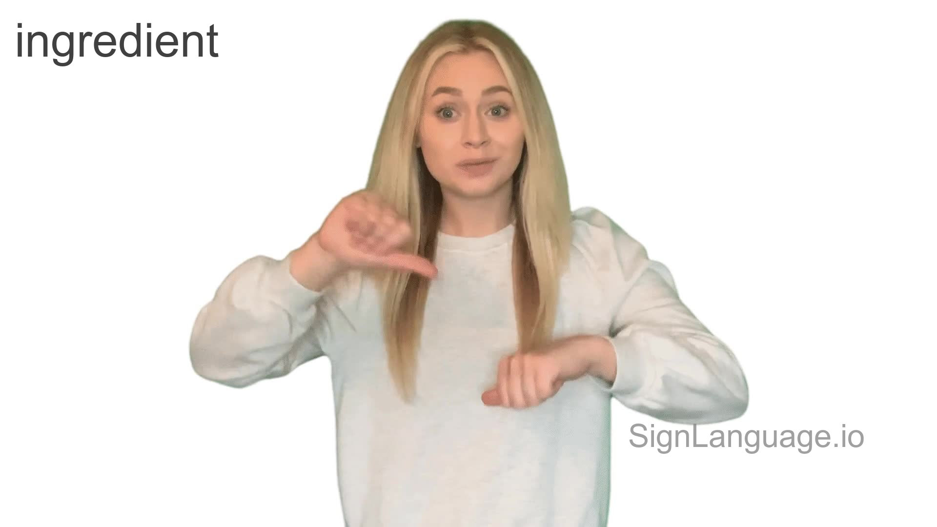 ingredient in ASL Example 2 American Sign Language