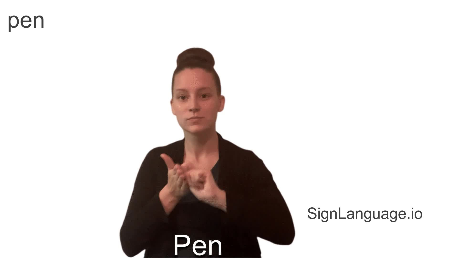 pen in ASL Example 1 American Sign Language
